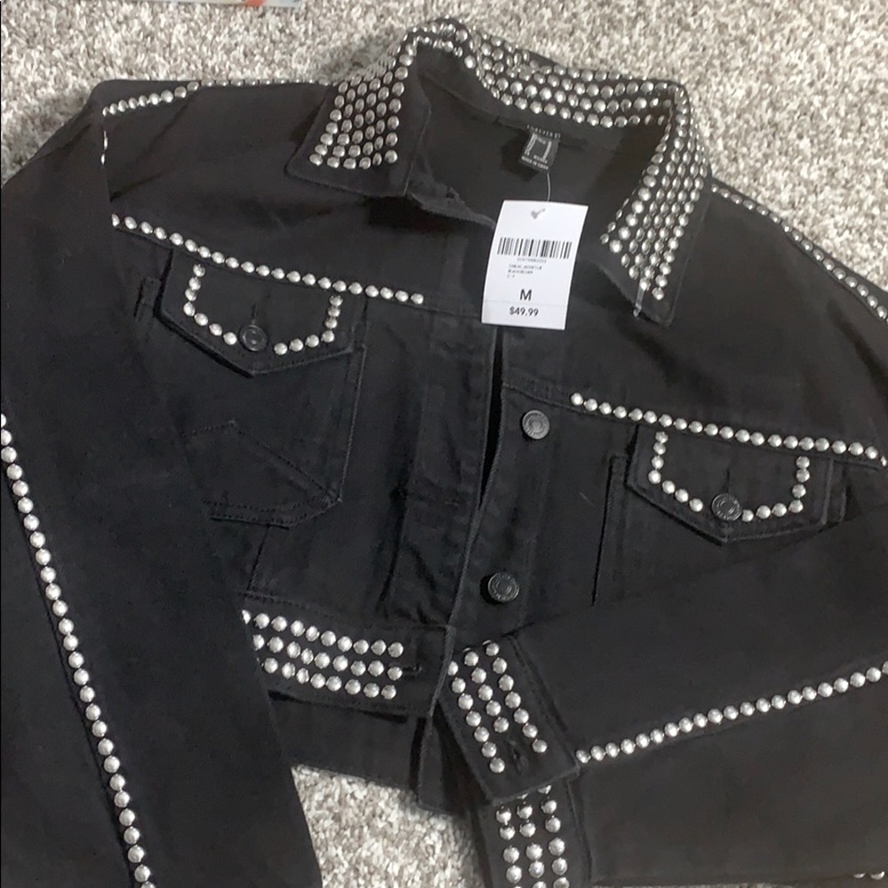 Studded Black Denim Jacket